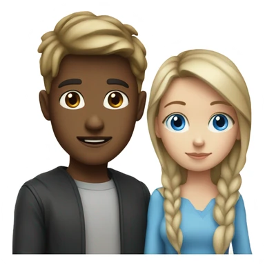 blue eyed dark blonde boy with a Bart with blue eyed brunette girl sticker