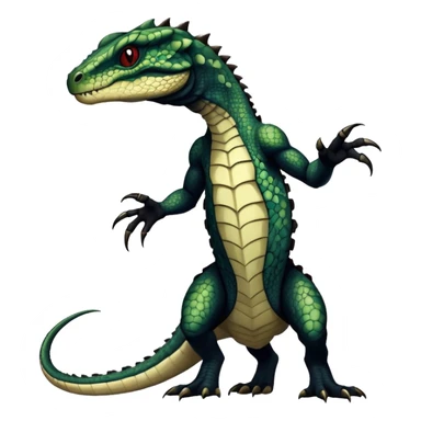 a dark gothic edgy reptilian vernid-fionbri-creature with splash patterns full body sticker