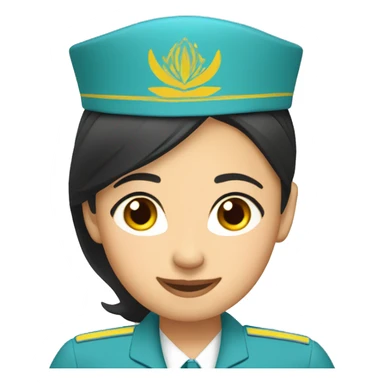 Kazakh asian flight attendant  sticker