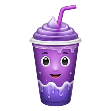 White paper cup filled with purple iced soda sticker