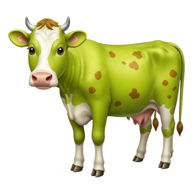 Chartreuse cow sticker