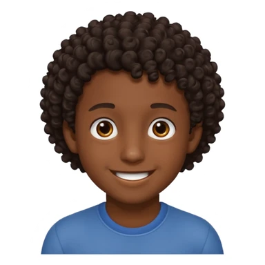 Menino de pele morena de olho castanho meio preto e cabelo cacheados ralo sticker