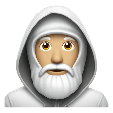 Russian man with beard in a hood covered with snow sticker