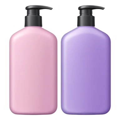 light pink and lilac shampoo bottles side by side sticker