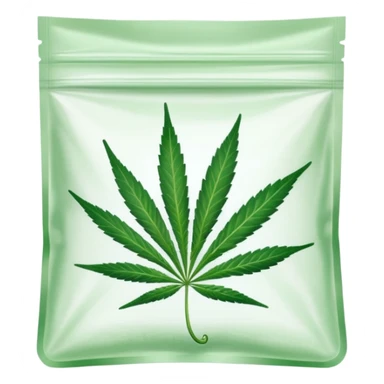 transparent ziplock bag with sativa leaf inside sticker