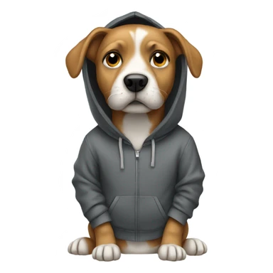 Dog wearing a hoody sticker