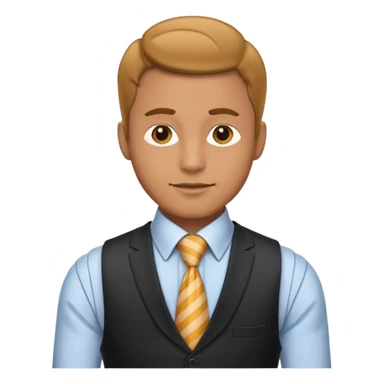 man in vest, striped tie sticker