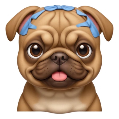 Brown (pug crossed with french bulldog) dog I'd like a 3D emoji sticker