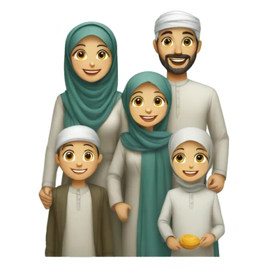 Happy Muslims family sticker