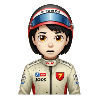zombie formula 1 racer black haired sticker