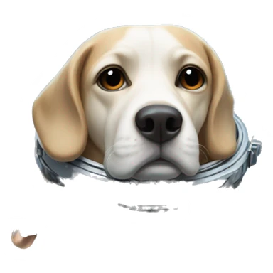 space dog resting in weightlessness  sticker