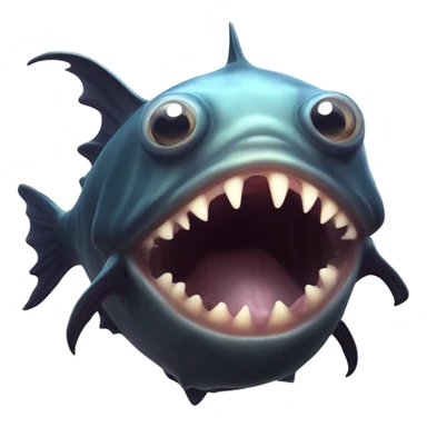 Anglerfish with glowing lure, sharp teeth, and big eyes. sticker