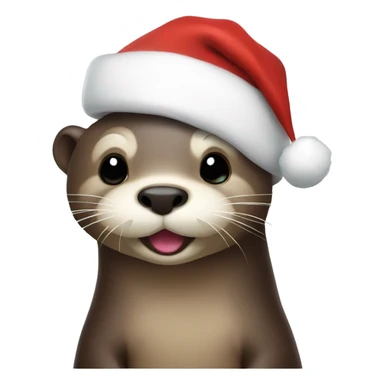 Otter with Santa hat sticker