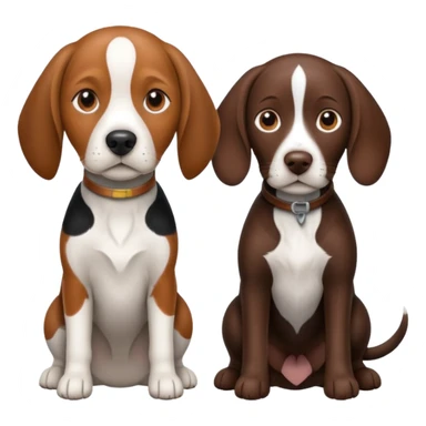 beagle and german shorthaired pointer side by side sticker
