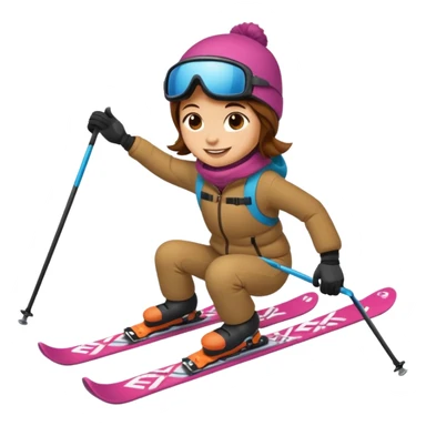 Un écureuil sur des skis sticker