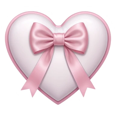 white heart with light pink ribbon bow sticker