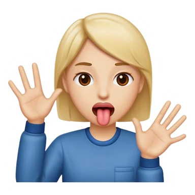 tongue out and hands to the side sticker