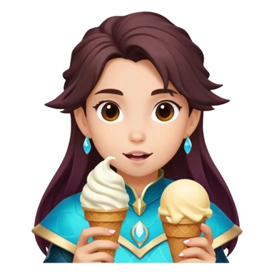 Rayla de la serie el príncipe dragón comiéndose un helado sticker