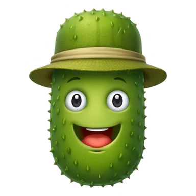 Pickle with a hat sticker