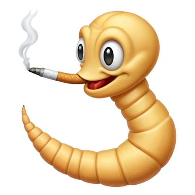 Worm with a cigarette  sticker