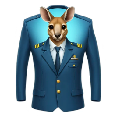 Kangaroo pilot long sleeve blue suit portrait sticker
