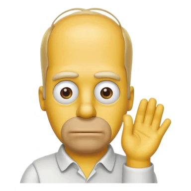 Homer Simpson emoji with 16 thinning hair on top of head sticker