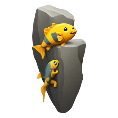 Fish rock climbing sticker
