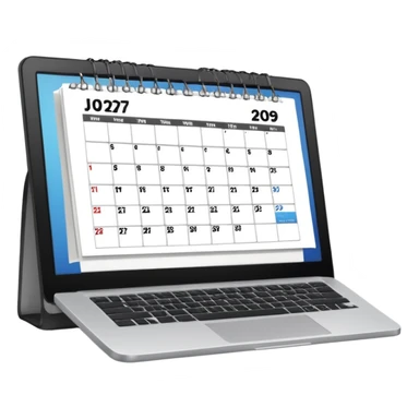 calendar page with a laptop inside sticker