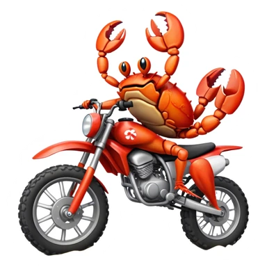 Crab riding dirt bike sticker