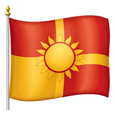 combine half the macedonian flag with half the polish flag so there is an even amount of each in the one flag. keep the colours of the flags the same do not merge them. just cut half of each and put them together, the polish flag is this 🇵🇱 and macedonian is this 🇲🇰 sticker
