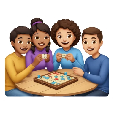 Four friends playing board game sticker