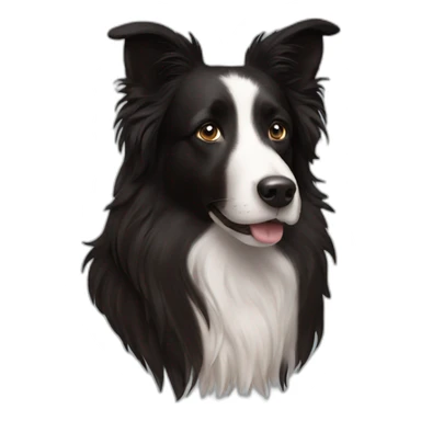 black border collie and woman with long brown hair sticker