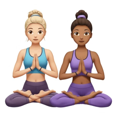 Two women doing yoga sticker