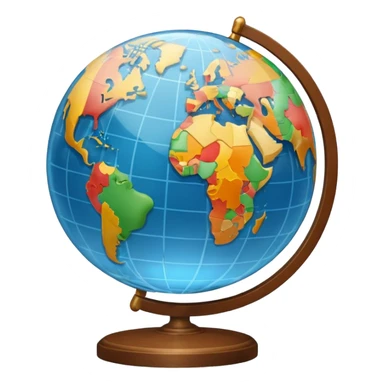 globe with letters A, Б, 文, حرف around it sticker