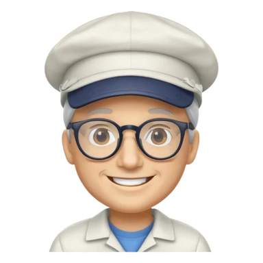 SEÑOR BLANCO CON GAFAS Y GORRA SONRIENDO sticker