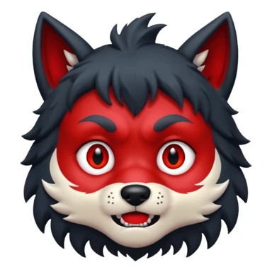 Wolf Boy Red Scared sticker
