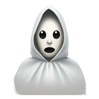 Person in a ghost costume with a pointy top sticker