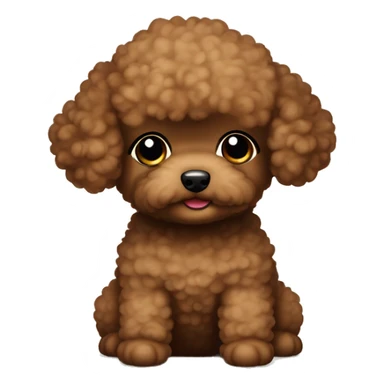 Chubby little brown baby toy poodle sticker