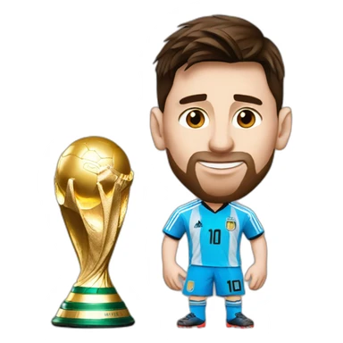 lionel Messi kissing the world cup sticker