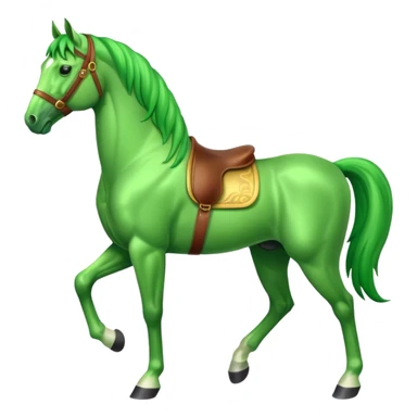 Green horse standing sticker