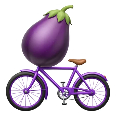 An eggplant riding a bike sticker