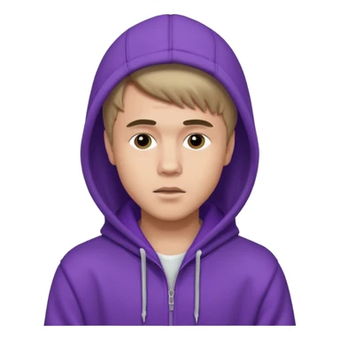 justin bieber, wear purple hoodie sticker
