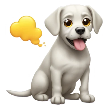 Dog with a fart cloud sticker