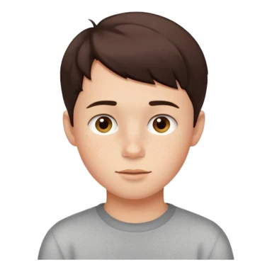 cute brunnete boy with short hair light skin and freckles sticker