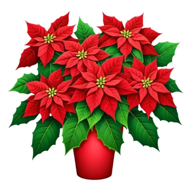 super big bouquet Poinsettia, stem, leaf sticker