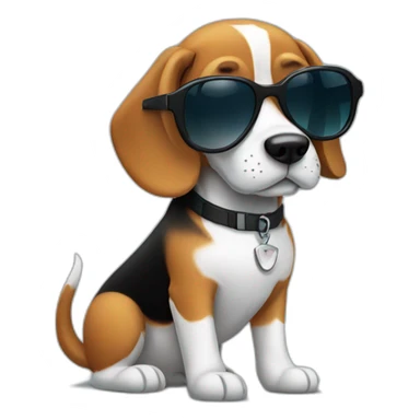 Beagle wearing sunglasses sticker