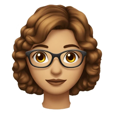 mulher morena de cabelo cobrido castanho com mechas loiras de oculos, olhos escuros sticker