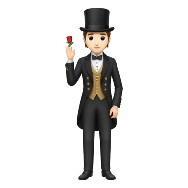 Victorian gentleman with a top hat, full body, standing sticker