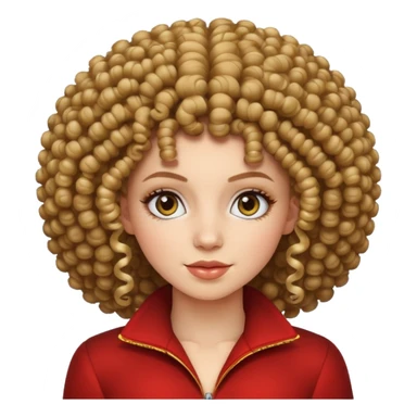 white girl with curly afro sticker