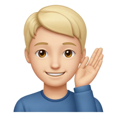 Smirking face tucking hand behind ear sticker